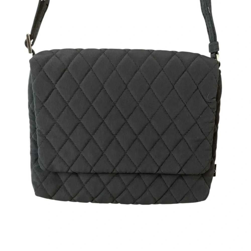 Vera Bradley Quilted Microfiber Small Flap Hipster Bag in Moonless Night